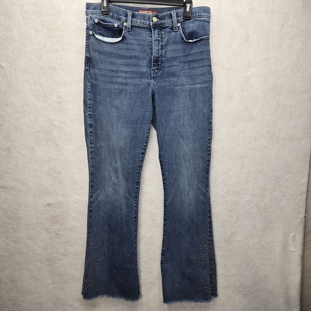 Lucky Brand Jeans Legend ‎ Womens Sz 14/32R Stevie High Rise  Flare Distressed
